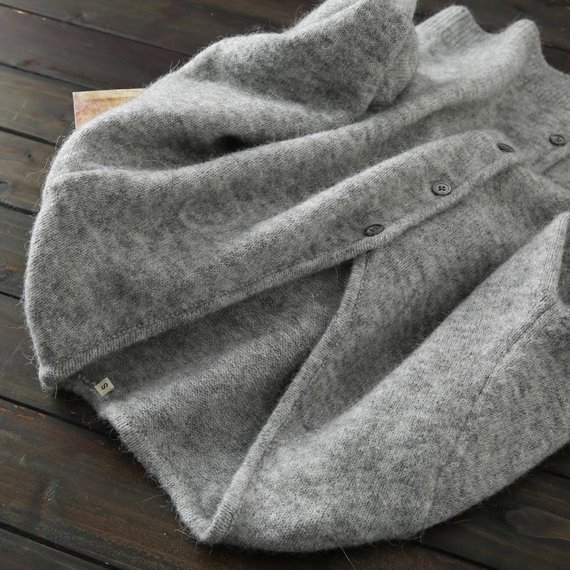 Heavy goods! 38 alpaca + 45 wool Italy single foreign trade tail goods men's knitted cardigan sweater jacket