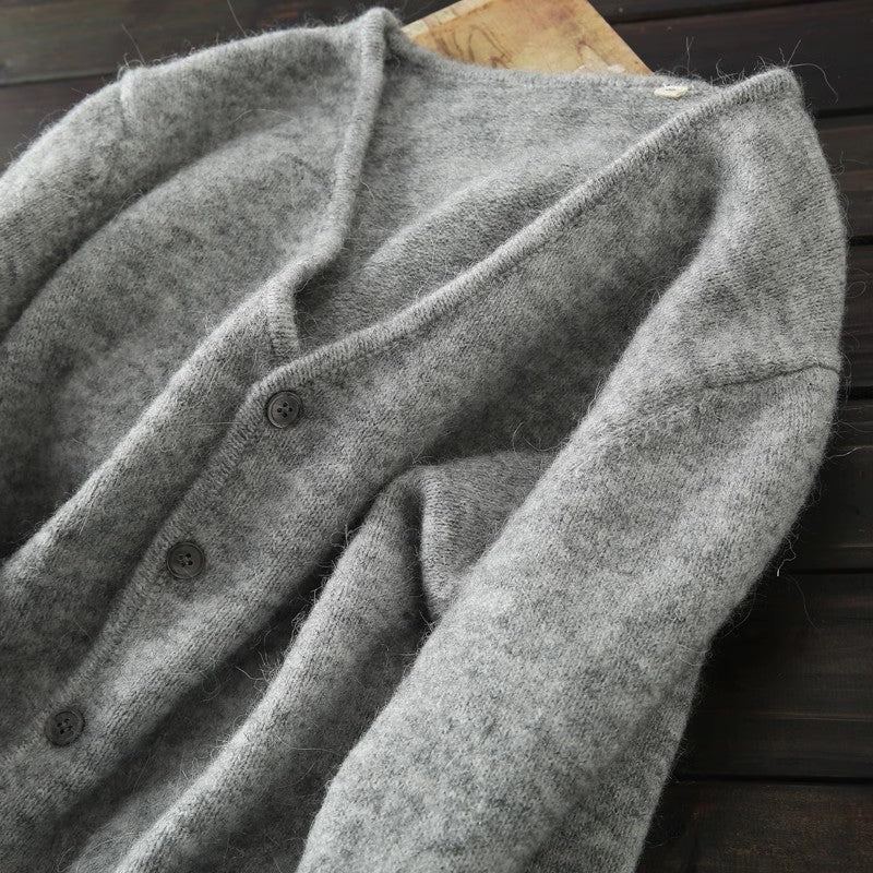 Heavy goods! 38 alpaca + 45 wool Italy single foreign trade tail goods men's knitted cardigan sweater jacket