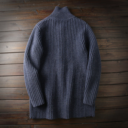 Italy custom superfine wool foreign trade tail goods autumn and winter men's high-end thick knitted cardigan sweater coat