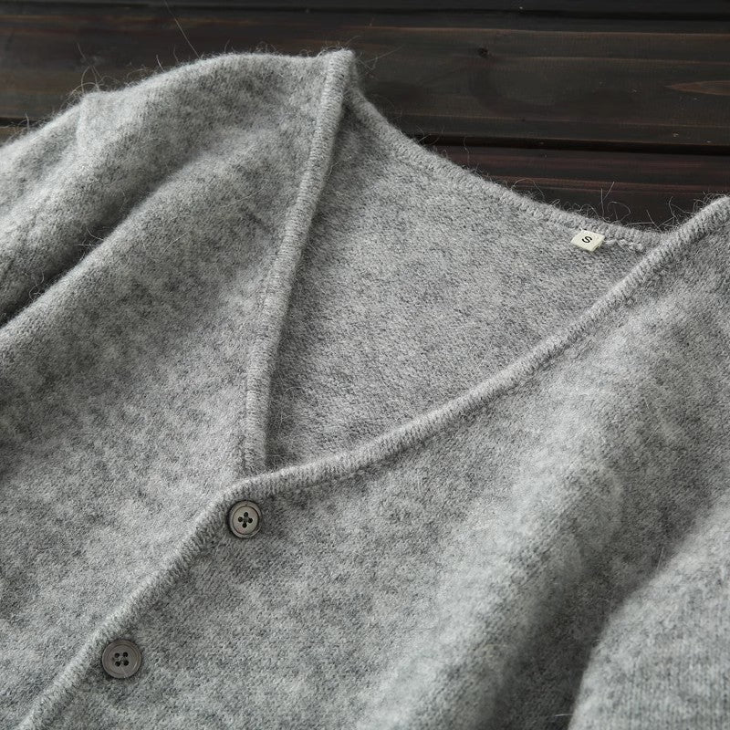 Heavy goods! 38 alpaca + 45 wool Italy single foreign trade tail goods men's knitted cardigan sweater jacket