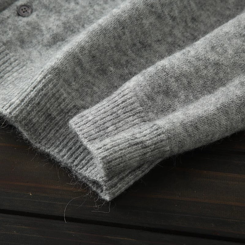 Heavy goods! 38 alpaca + 45 wool Italy single foreign trade tail goods men's knitted cardigan sweater jacket