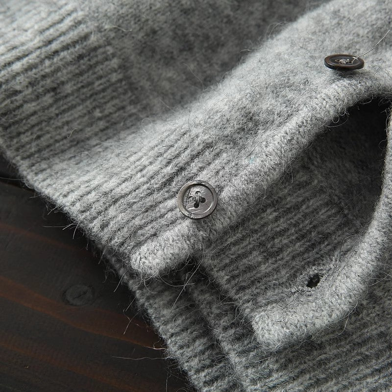 Heavy goods! 38 alpaca + 45 wool Italy single foreign trade tail goods men's knitted cardigan sweater jacket