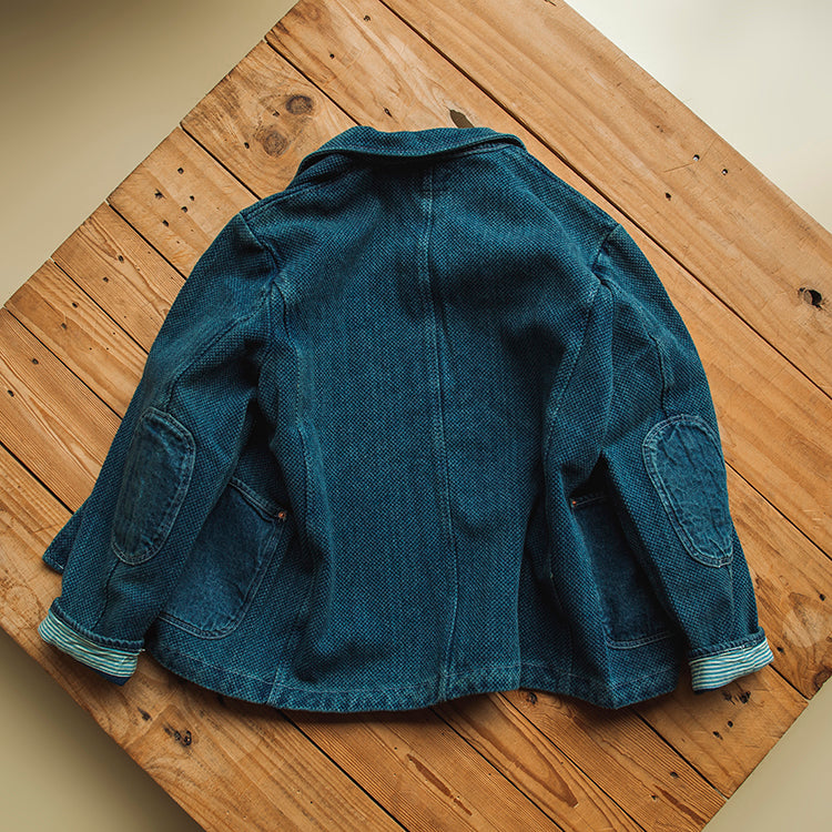 Kendo cloth four-pocket denim jacket thickened exquisite workmanship mountain style Japanese style all-match