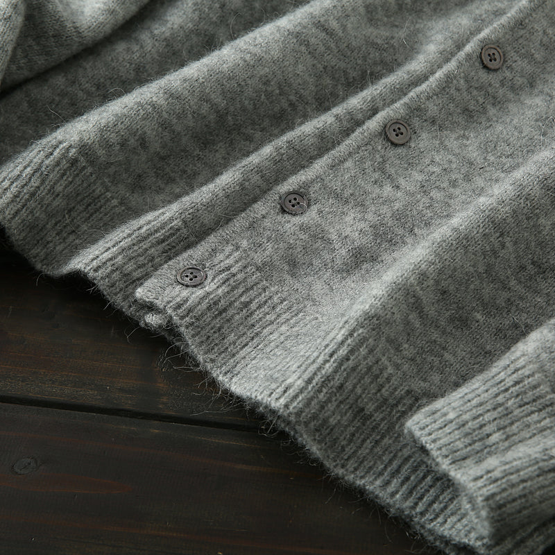 Heavy goods! 38 alpaca + 45 wool Italy single foreign trade tail goods men's knitted cardigan sweater jacket