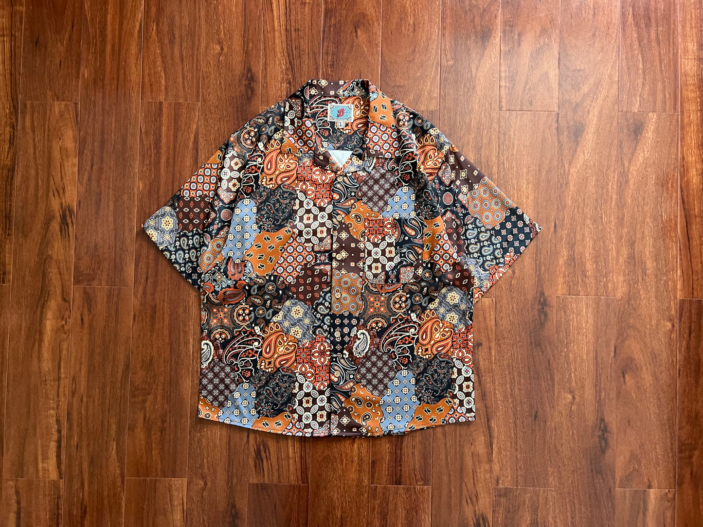 Ukiyoe patchwork style loose pendant Hawaiian Cuban collar print Alohashirt short-sleeved shirt