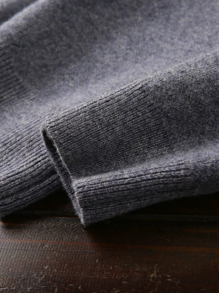 Exclusive 655g heavy! 100 Full Wool Hoodies! Italy orders high-end men's autumn/winter knitted sweaters