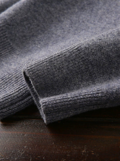 Exclusive 655g heavy! 100 Full Wool Hoodies! Italy orders high-end men's autumn/winter knitted sweaters