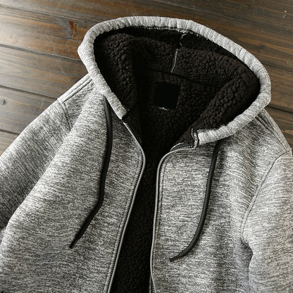 Old beauty surplus single! Pile and thicken! Foreign trade men's wear cut label tail goods autumn and winter sports hooded cardigan sweatshirt jacket