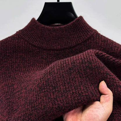 High-end cashmere sweater men's autumn and winter warm pullover lapel bottoming sweater