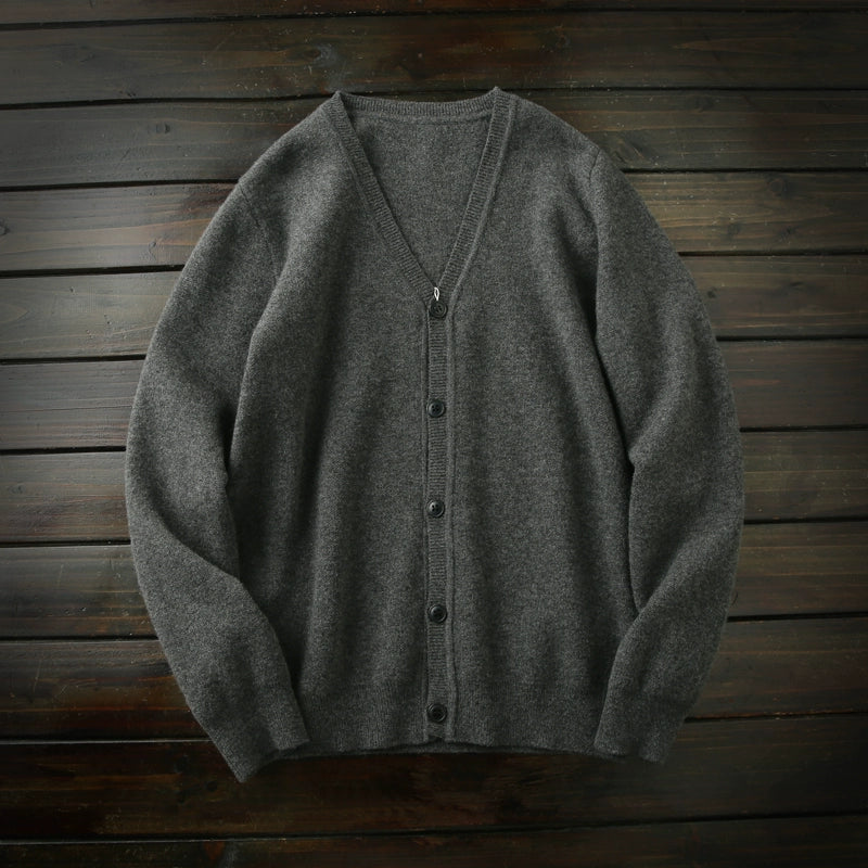 Japanese order! 100 Full Wool Cardigans! Foreign trade tail goods men's autumn and winter warm knitted sweater jacket tide