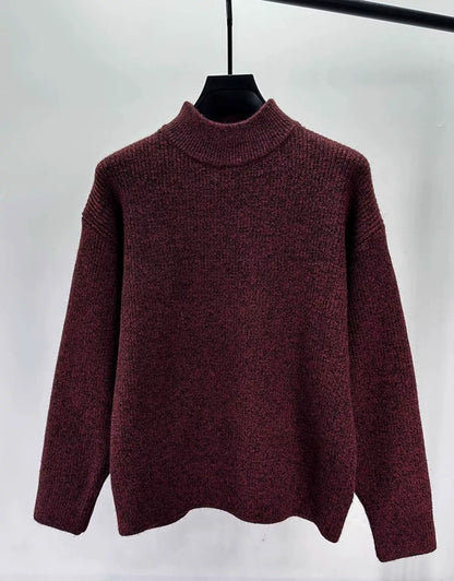 High-end cashmere sweater men's autumn and winter warm pullover lapel bottoming sweater