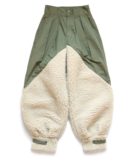 lamb wool stitching Ami khaki tooling military casual trousers