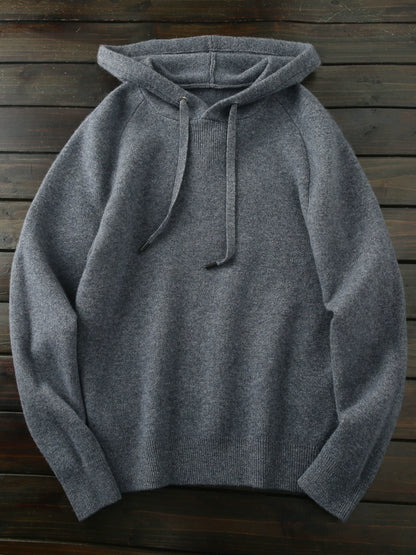 Exclusive 655g heavy! 100 Full Wool Hoodies! Italy orders high-end men's autumn/winter knitted sweaters