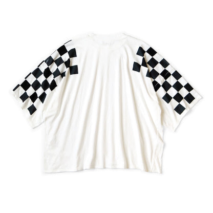 24SS Cotton Half Sleeve Checkered Printed Unisex Round Neck T-Shirt