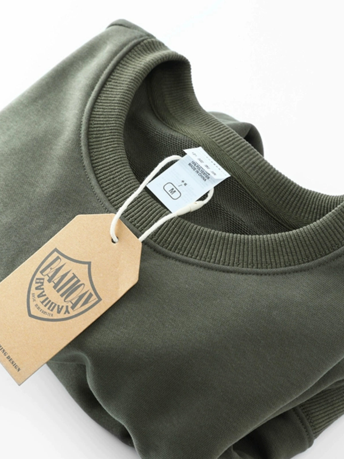 Comfortable and breathable! 330G Heavy Casual Sweatshirt Men's Solid Color Terry Crew Neck Loose Base Shirt