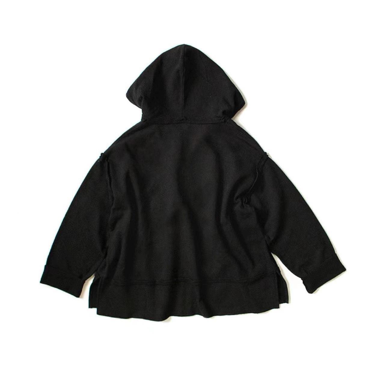 Japanese casual loose cotton cut hooded pullover long-sleeved sweatshirt