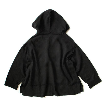 Japanese casual loose cotton cut hooded pullover long-sleeved sweatshirt