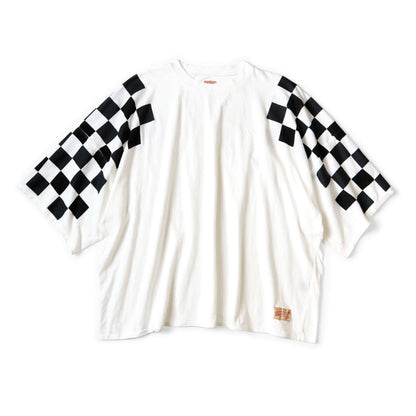 24SS Cotton Half Sleeve Checkered Printed Unisex Round Neck T-Shirt