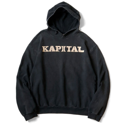 24AW Cotton Letter Print Distressed Hooded Sweatshirt