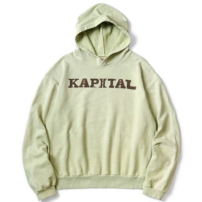 24AW Cotton Letter Print Distressed Hooded Sweatshirt