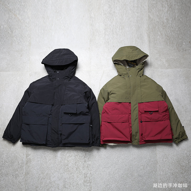 Japanese baby pier39 logger Japanese tide color-block multi-pocket warm and waterproof outdoor down jacket