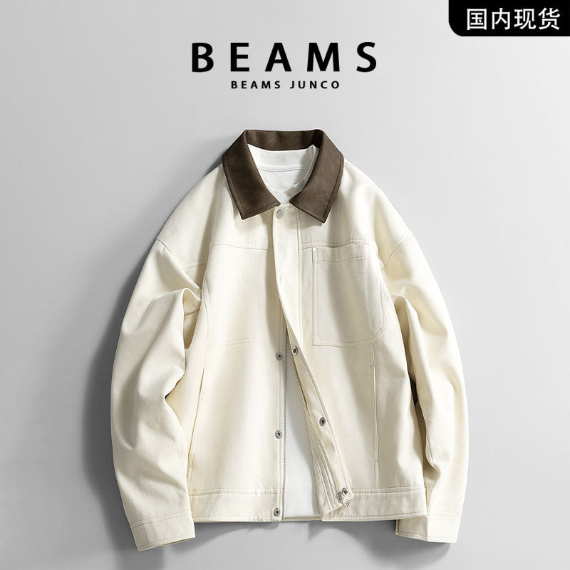 Japanese spring men's new casual lapel jacket outer