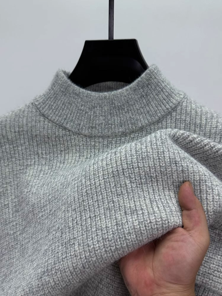 High-end cashmere sweater men's autumn and winter warm pullover lapel bottoming sweater