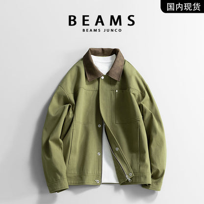 Japanese spring men's new casual lapel jacket outer