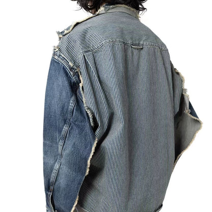 24AW MIHARA YASUHIRO Mihara Yasuhiro denim cut and stitched distressed casual jacket coat