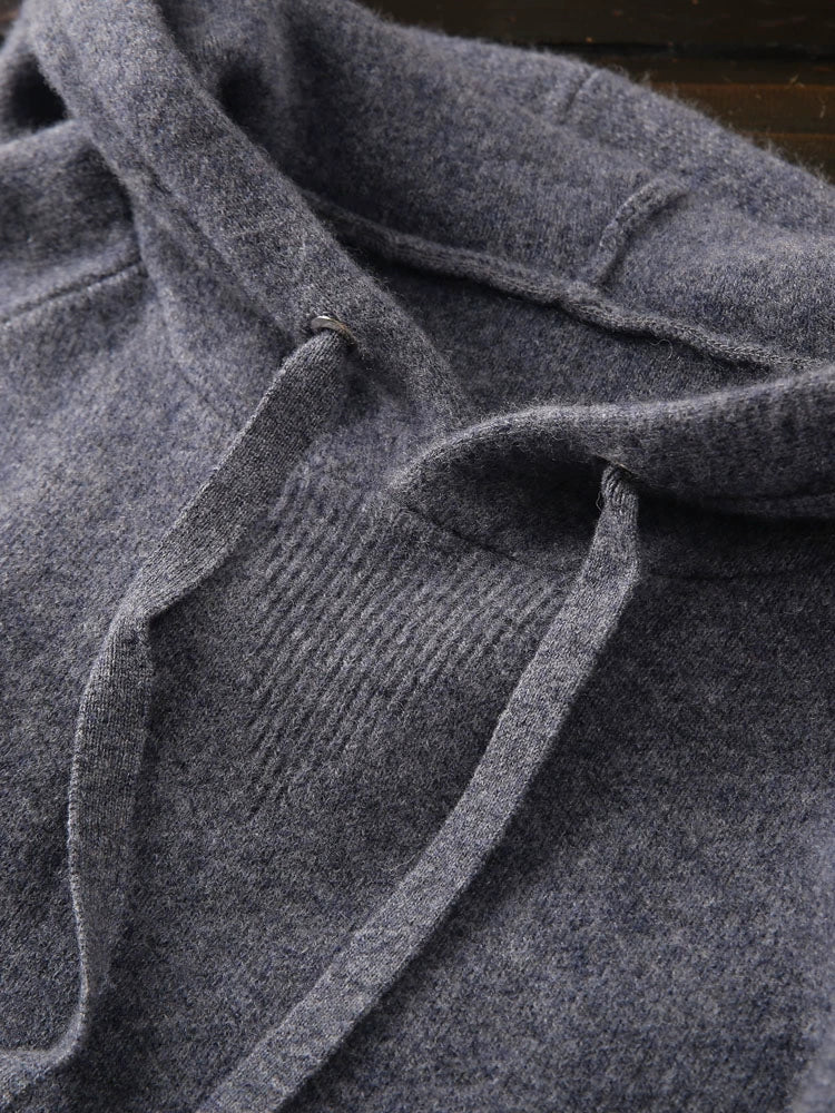 Exclusive 655g heavy! 100 Full Wool Hoodies! Italy orders high-end men's autumn/winter knitted sweaters