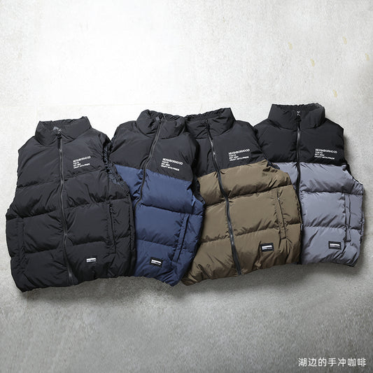 Spot NEIGHBORHOOD VEST four-color color-block embroidered Japanese tide down vest 90 down couple