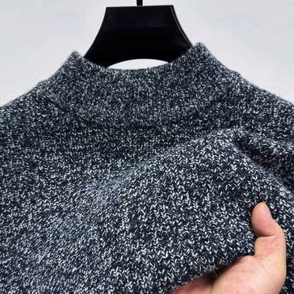 High-end cashmere sweater men's autumn and winter warm pullover lapel bottoming sweater