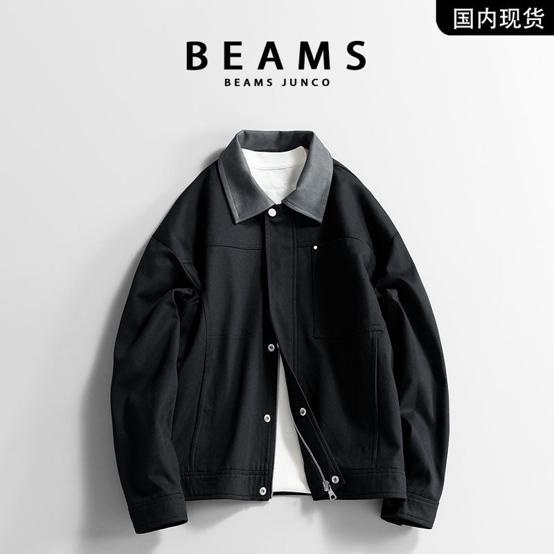 Japanese spring men's new casual lapel jacket outer