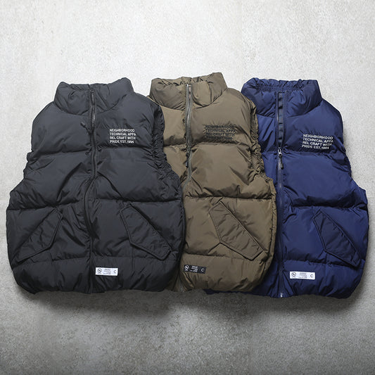 Three-color embroidered Japanese down vest 90% down couple style