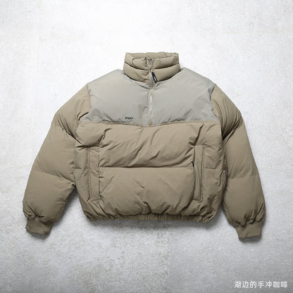 Half zip pullover outdoor strong warmth high fluffy p cotton Michelin cotton jacket