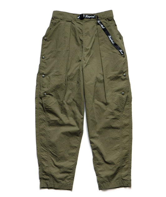 21SS Tapered Army Green Buttoned Military Style Casual Pants