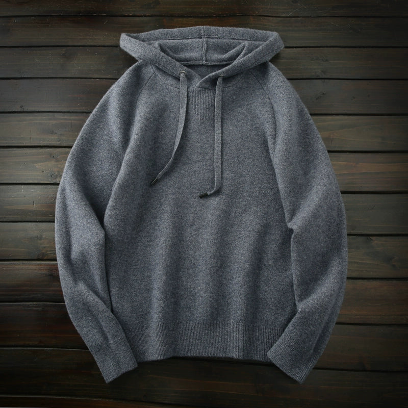 Exclusive 655g heavy! 100 Full Wool Hoodies! Italy orders high-end men's autumn/winter knitted sweaters