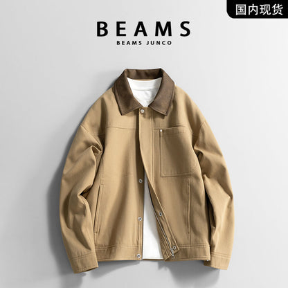 Japanese spring men's new casual lapel jacket outer