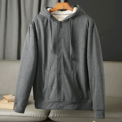 Thick and warm! Pile and thicken! Foreign trade men's wear cut tail goods autumn and winter plus-size hooded cotton sweatshirt jacket