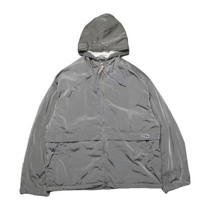 24ss Metallic Nylon Hooded Windproof Fleece Jacket