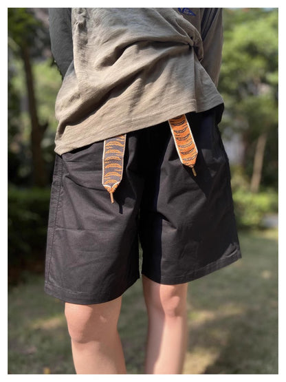 Trendy Japanese retro casual shorts men and women summer adjustable 21SS